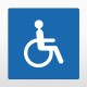 Rollstuhlfahrer Bodenschild blau