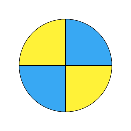 Messpunkt blau gelb