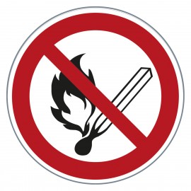 Verbotszeichen Keine offene Flamme und offene Zündquelle
